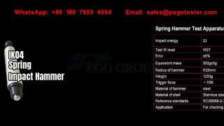 Búa vận hành bằng lò xo để thử nghiệm tác động cơ học IK01 đến IK07, 0,14J đến 2J