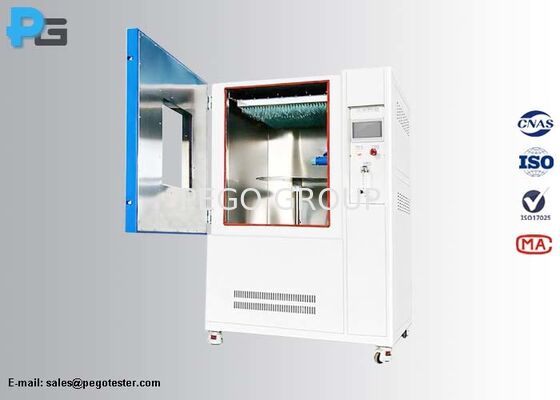 Buồng thử nghiệm mưa rơi theo phương thẳng đứng IEC60529 với thép không gỉ SUS304 và điều khiển màn hình cảm ứng PLC để thử nghiệm IPX1 IPX2